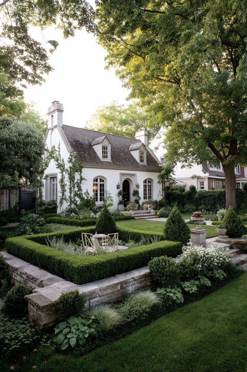 Geometric Boxwood Elegance