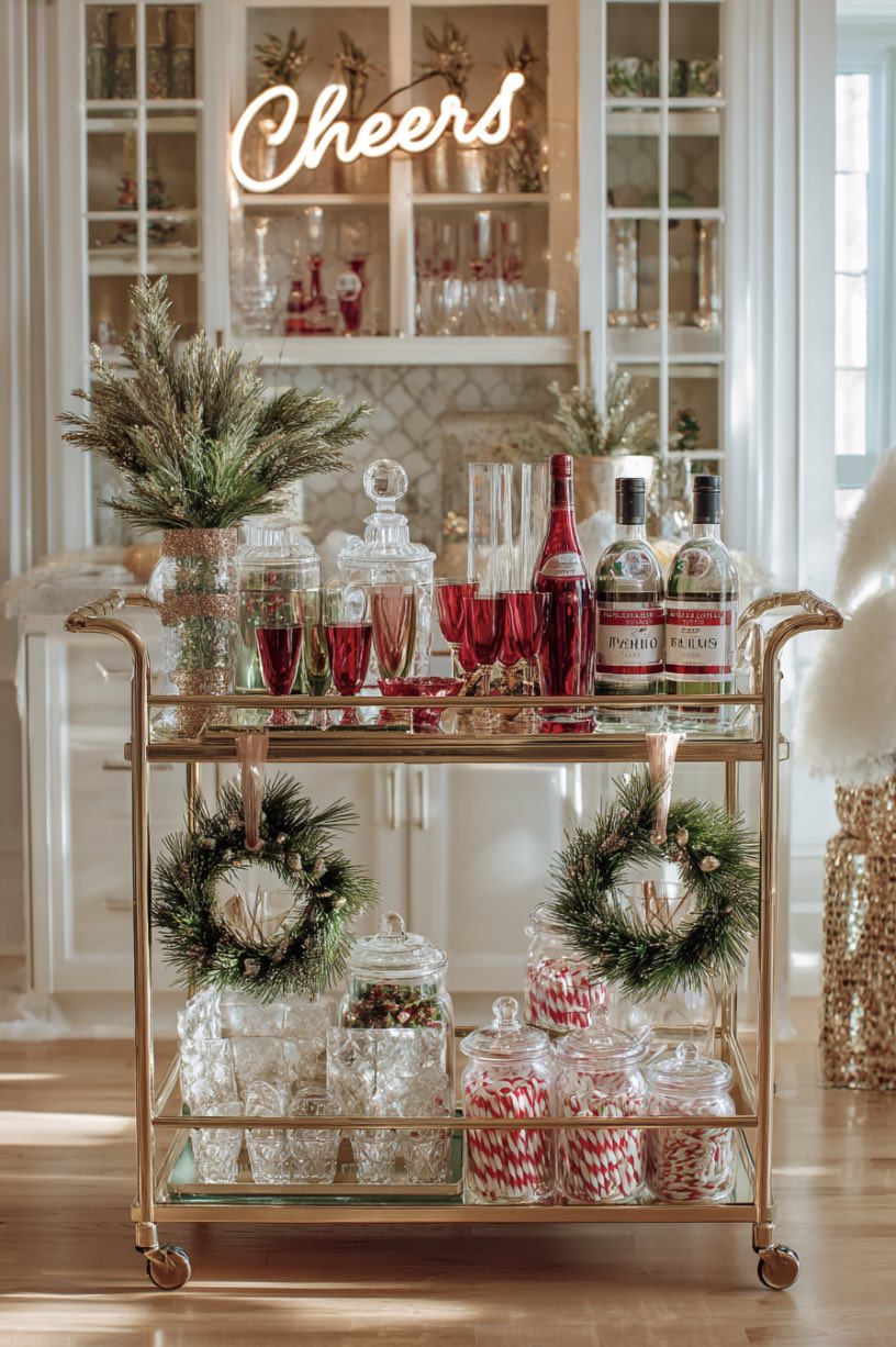 Holiday Bar Cart Glam