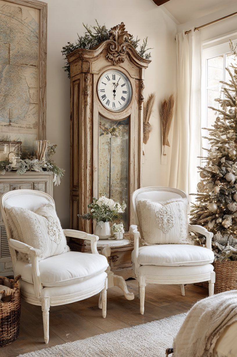 20. French Country Grandfather Clock Christmas