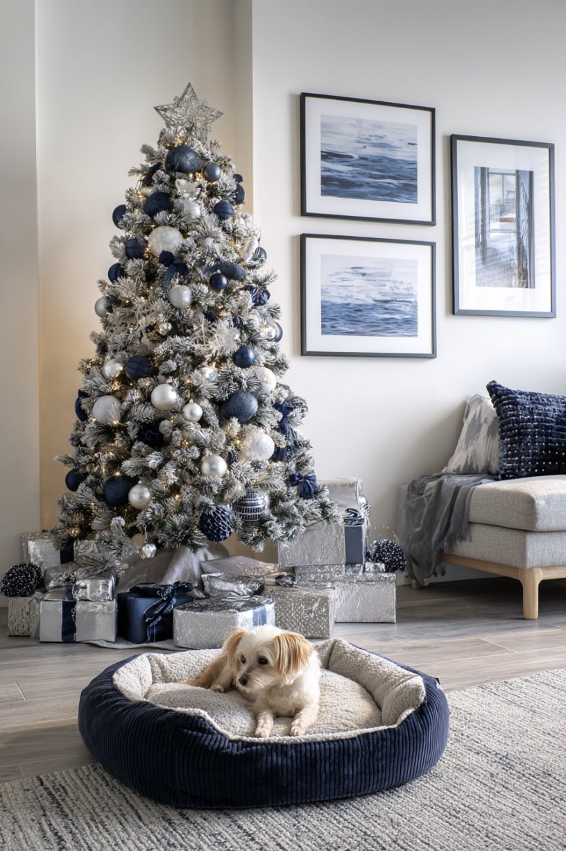 3. Nautical Christmas Tree with Puppy