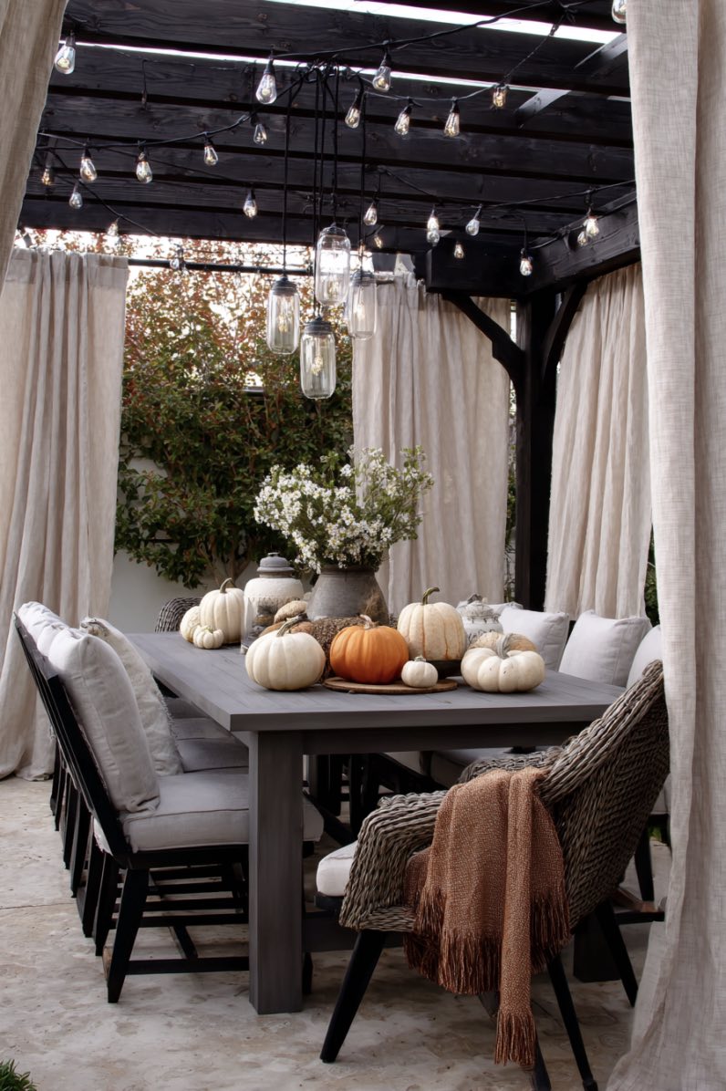 Porch with Curtain Ideas for Cozy Autumn Nights