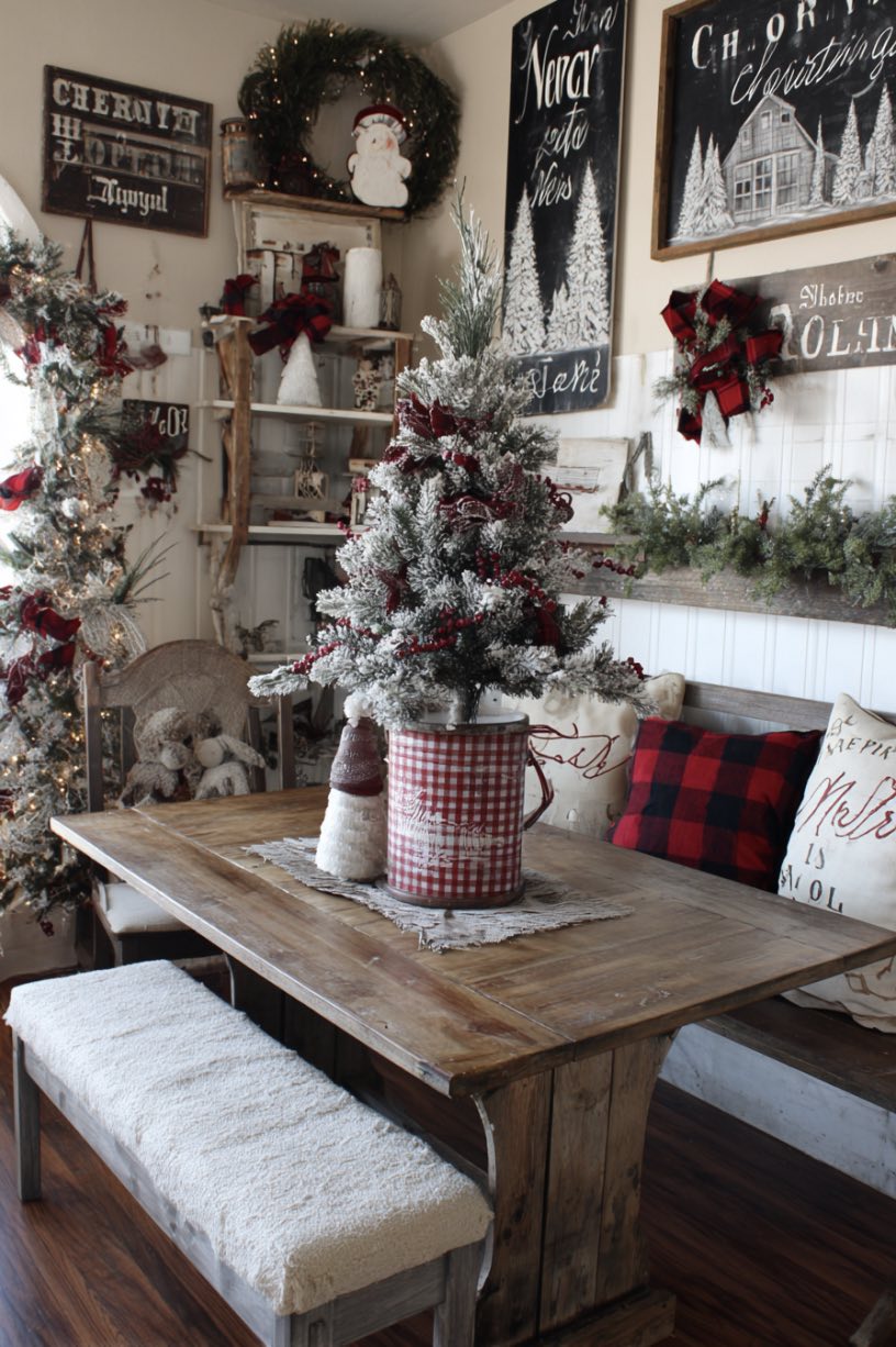 Milk Can Tree with Rustic Ribbon