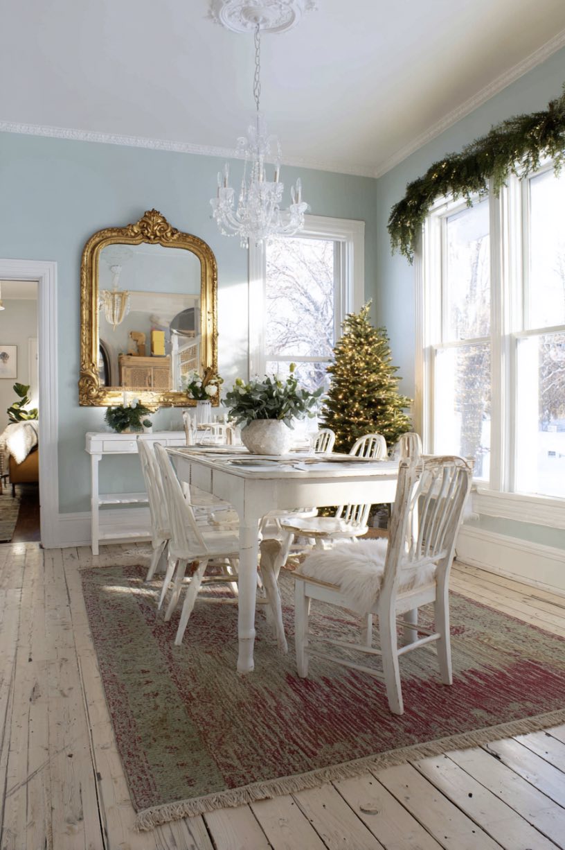 5. Light Blue Dining Room Christmas Charm