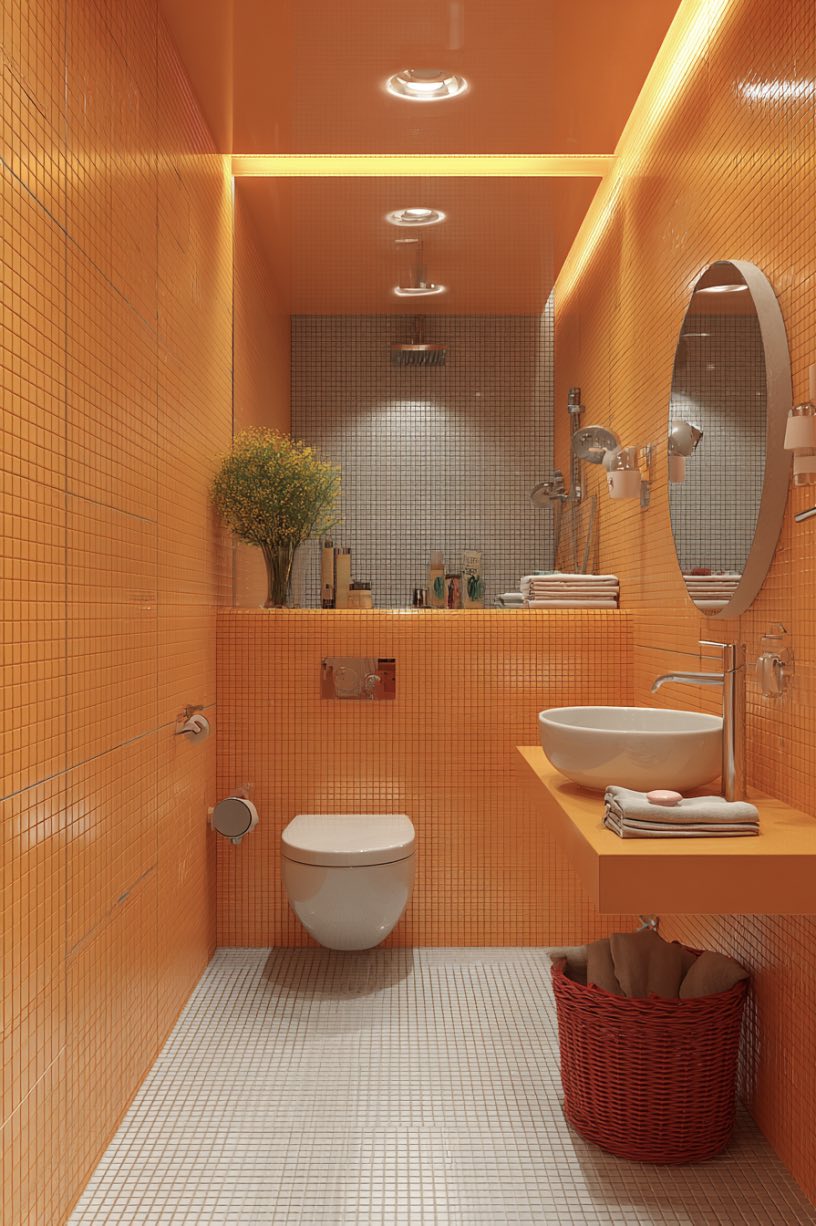 5. Orange Mosaic Tile Modern Brightness