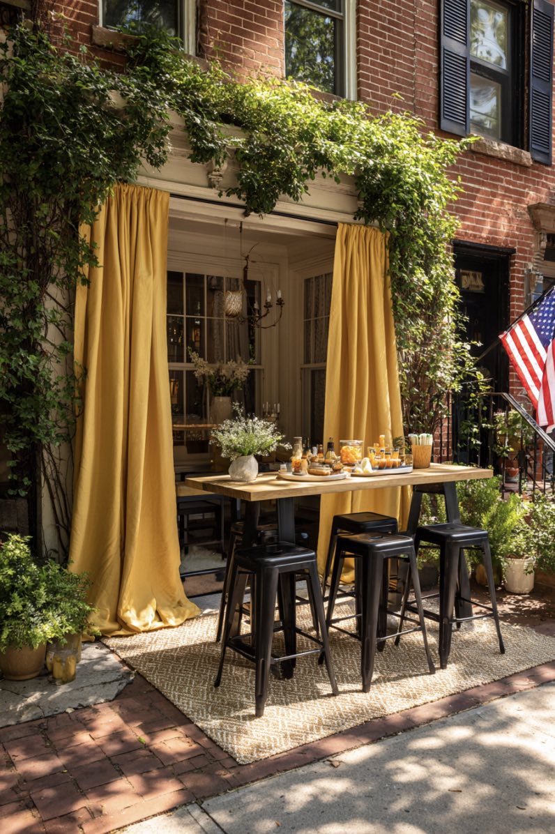 Porch with Curtain Ideas for Backyard Entertaining