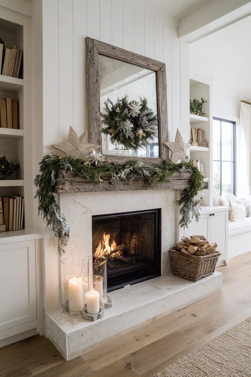 6. Elegant Fireplace Christmas Simplicity