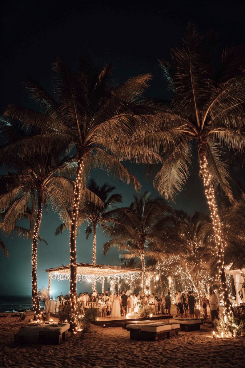 Tropical Night Wedding Vibes